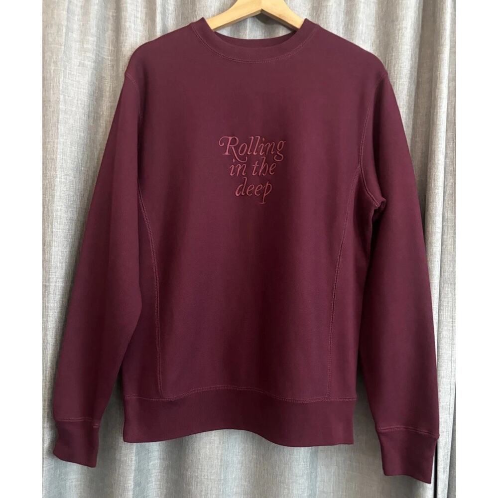 Adele Rolling in the Deep embroidered crewneck official Tour merch Reverse Weave